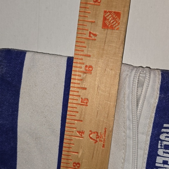 Boothbay Harbor Blue Striped Tote Holden Beach North Carolina 2 Pockets Nautical - Picture 7 of 8